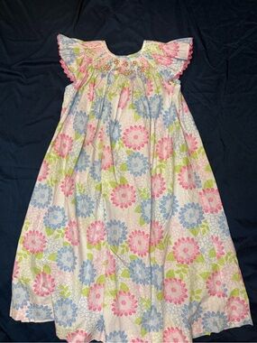 Kids Floral Smocked dress - Pink & Blue